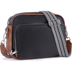 Crossbody Purses for Women Vegan Leather Travel Anti Theft Bags Guitar Strap Shoulder Purse with Built in Wallet