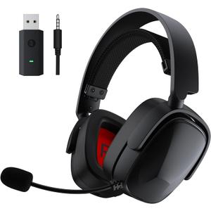 SENZER X100 Wireless Gaming Headset with Mic for PC PS4 PS5 Nintendo Switch Wired for Xbox One, Bluetooth, 40+ Hrs Stereo Sound, Comfortable Gaming Headphones, Customized Side Plates (Black)