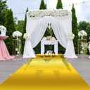 Tinideya 3.3 x 98.4 ft Mirror Rug Aisle Runner for Wedding Ceremony Double Sided Reflective Carpet Aisle Runner Walkway Rug Roll for Outdoor Birthday Graduation Party Decor(Gold)