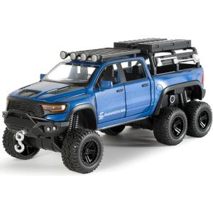Toy Trucks for Boys 1/32 Diecast Trucks Mammoth Model Truck,Collectible Pickup Truck Model Kit,Pull Back Cars with Lights and Sounds,Toy Trucks for Boys Age 4-7Blue