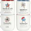 Certified International Patriotic Words 18 oz. Mugs,Set of 4