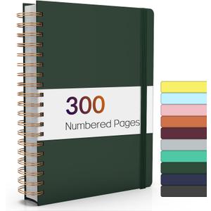 Forvencer Lined Spiral Journal Notebook with 300 Numbered Pages, B5 College Ruled Thick Journals for Writing with 100GSM Paper, Hardcover Notebooks with Contents for Work, School, Women, Men, Dark Forvencer Lined Spiral Journal Notebook with 300 Numbered Pages, B5 College Ruled Thick Journals for Writing with 100GSM Paper, Hardcover Notebooks with Contents for Work, School, Women, Men, Dark