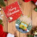 2 x 2025 Christmas Ornaments Gifts, Christmas Tree Decoration Acrylic Ornament, School Bus Christmas Decorative Hanging Sign for School Driver Teachers (School Bus)