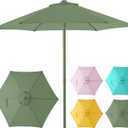 HOMSHADE Outdoor Patio Umbrella - Market Table Pool Deck Umbrella with Push Button Tilt, Crank, UPF50+ UV Protection and Sturdy Ribs, 3-Year Fade Resistance, 220GSM Solution-Dyed Fabric (No base)