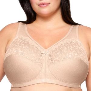 Glamorise Women's Plus Size MagicLift Moisture Control Bra Wirefree #1064 (50B, Caf Heather)
