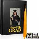Gersoniel 2026 Graduation Photo Albums with 200 Pockets Leather Cover 4x6 Picture Featuring Cutouts for Tassel Graduation Photo Memory Scrapbook Book Holds Gift for Senior High School College Graduate