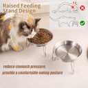 Elevated Cat Bowls,6.7" Extra Wide Raised Stainless Steel Cat Food Bowls with Anti-Slip Metal Stand Whisker Friendly Water Dishes for Indoor Cats and Small Dogs- 2 Pack