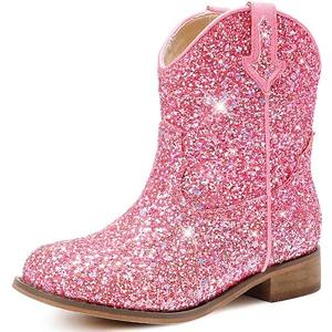 Motasha Toddler Cowgirl Boots Glitter Girls Cowboy Boots Ankle Toddler Boot Little Kid Western Horse Riding Shoes Party Birthday Dress Up 9