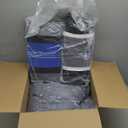 Chezmoi Collection Upland 7-Piece Quilted Patchwork Comforter Set, Blue/Black/Gray, Queen