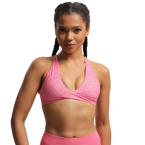 Aoxjox Women's Workout Sports Bras Fitness Sienna Low Impact Bra Yoga Crop Tank (Carmine Dot Print, XXSmall)
