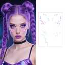 2 x Purple Temporary Tattoo Patterns – Realistic Waterproof Body Art for Cosplay, Halloween, and Party Makeup 4PCS
