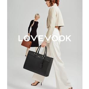 LOVEVOOK Laptop Tote Bag for Women, Office Work Bag Briefcase fit for 15.6 inch Laptop, Large Capacity Teacher Bag Handbag (Leather/Black)