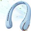 Neck Fan, Bladeless Neck Fan, USB Rechargeable Personal Fan, 4000 mAh Battery Operated Wearable Fan, 3 Speeds Adjustable,Faster Cooling, Ultra Quiet, Suitable for Home, Office, Travel, Sports (Light Blue)