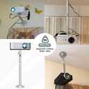 2-Be-Best Projector Mount,14-24in / 37-62cm Projector Ceiling Mount Extendable Ceiling Projectors Mounts Adjustable Angle 360 Rotation Drop Ceiling Projectors Mounts Silver
