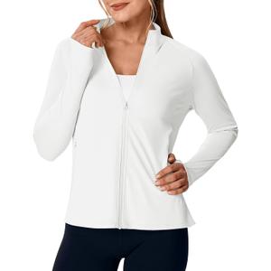Rdruko Women's UPF 50+ Lightweight Athletic Jackets Sun Protection Full Zip Long Sleeve Packable Workout Shirts Running, Large 