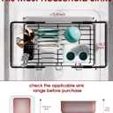 Sakugi Dish Drying Rack in Sink - Expandable Stainless Steel Dish Rack Over the Sink, Kitchen Sink Drain Strainer with Cutlery Holder & Cup Holders, 15.4 x 9.8 x 3.0 Inch, Black