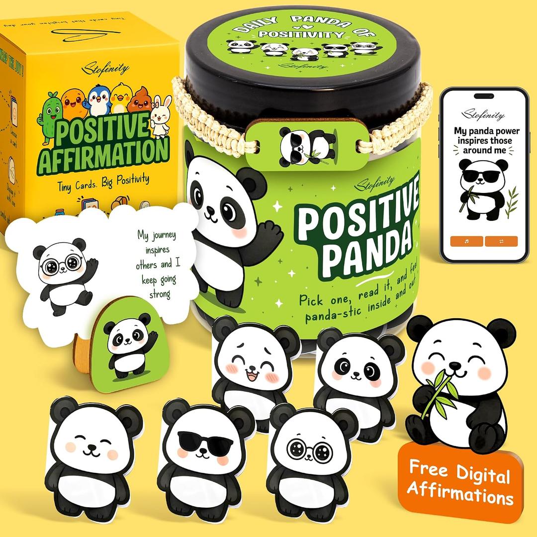 Stofinity Emotional Support Panda Gifts For Women - Positive Affirmations Cards For Teen Girls Gifts Trendy Stuff Back To School, Unique Inspirational Gift For Women Coworker Birthday, Christmas