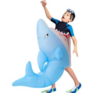 Morph Inflatable Shark Costume For Kids, Shark Attack Halloween Outfit, Halloween Blow Up For Fun Dress-Up