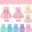 Sanwuta 8 Pieces Dog Dresses for Small Dogs Medium Puppy Clothes Girl Dog Outfit Cute Bowknot Pet Skirt Soft Lightweight Summer Apparel for Cats Puppies Party Wedding Photo Wear