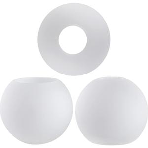3 Pack Frosted Opal White Glass Globes for Light Fixtures Replacement, 5.9" Diameter, Soft White Round Glass Globe Lampshade Cover for Pendant Light Wall Sconce Chandelier, 1-5/8 Inch Fitter