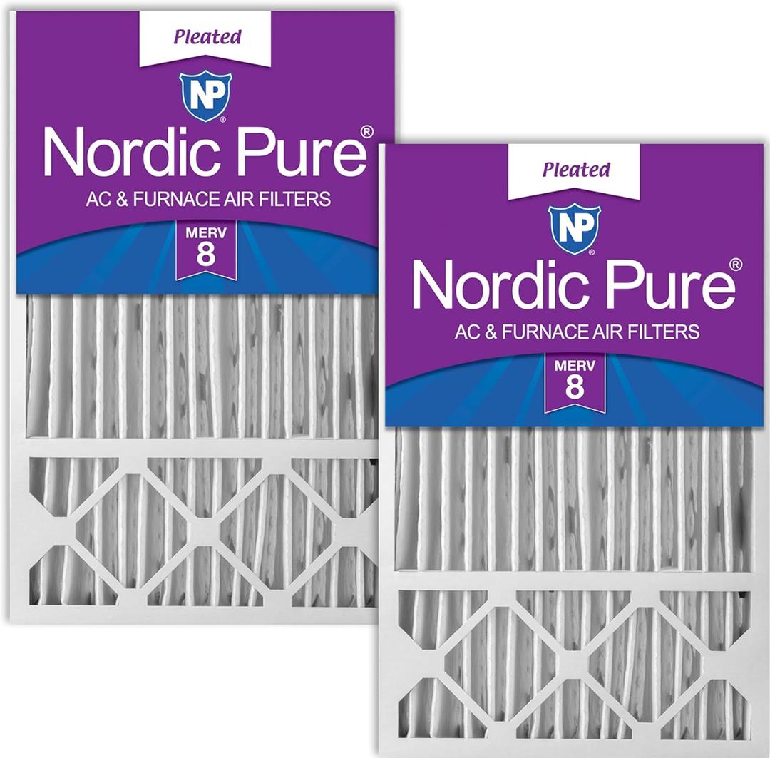 Nordic Pure 16x25x5 (15_3/4 x 24_3/4 x 4_3/8) Honeywell/Lennox Replacement MERV 8 Air Filters 2 Pack