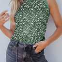 Dokotoo Summer Tank Tops for Women Casual Crewneck Sleeveless T-Shirts | Womens Summer Outfits, Solid & Leopard Printed, Slim Fit Summer Tops, Beach Outfits for Women, Workout Tank Tops T Shirts (Green, XL)