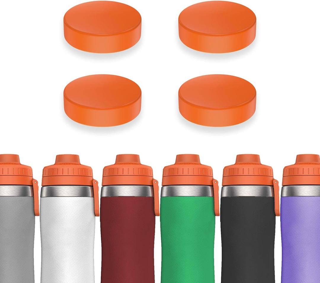 BOSORIO 4 Pack Spill Stoppers Compatible with Gatorade Stainless Steel Sport Bottle 26oz, Replacement Lid Parts Rubber Seal Mouth Plug for Drink-Thru Cap