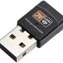 WiFi Adapter for Desktop pc, AC600 Mbps Dual Band 2.4/5Ghz USB Wi-Fi dongle, 802.11 Black USB Wi-Fi Adapter for PC, Laptop, MacBook, and Windows 10, Support.