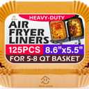 Air Fryer Liners Disposable, Airfryer Paper Liners, 125Pcs Non-stick Oil Resistant Air Fryer Liners Square, Parchment Liners 8.6" * 5.5", Fit for Most Ninja Dual Airfryer, Microwaves, Ovens