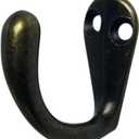 QCAA Single Prong Hook Hanger, Zinc Die Cast (6pack, Antique Brass)