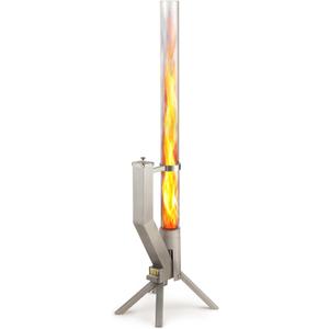 GARDENFLARE Stainless Steel Pellet Stove & Smokeless Firepit, Wood Pellet Patio Heater for Ambiance - Fire Pit for Patio, Fire Tube, Outside Backyard Bonfire & Outdoor Fireplace