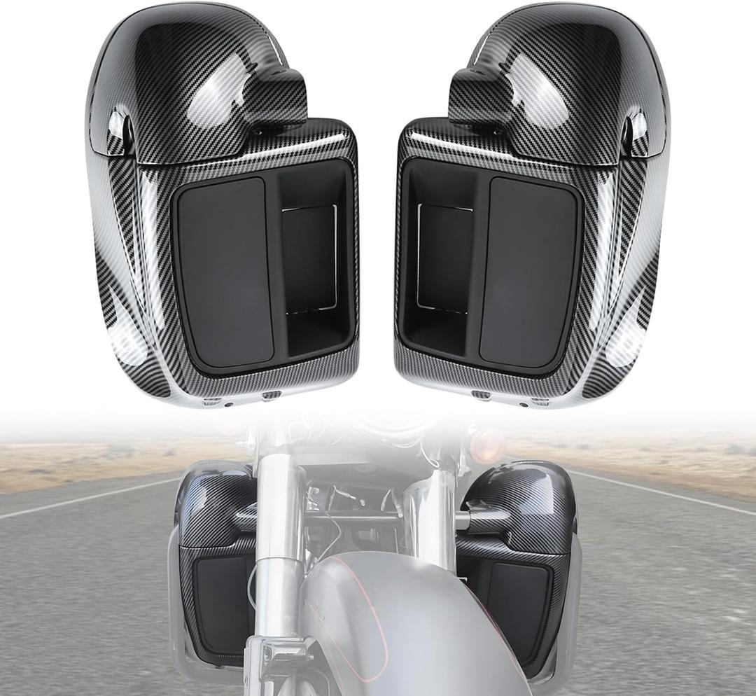 Vented Leg Fairings with Glove Boxes for Harley,Carbon Fiber Pattern Lower Vented Leg Fairings for Harley Touring Road King Glide, Street Glide, Electra Glide, Ultra-Classic 2014-2023 Accessories