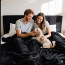 Blanket for Bed Intimacy, 80'' x 90'', Love Blanket for Couples Adults, Reversible Mattress Protector, Black