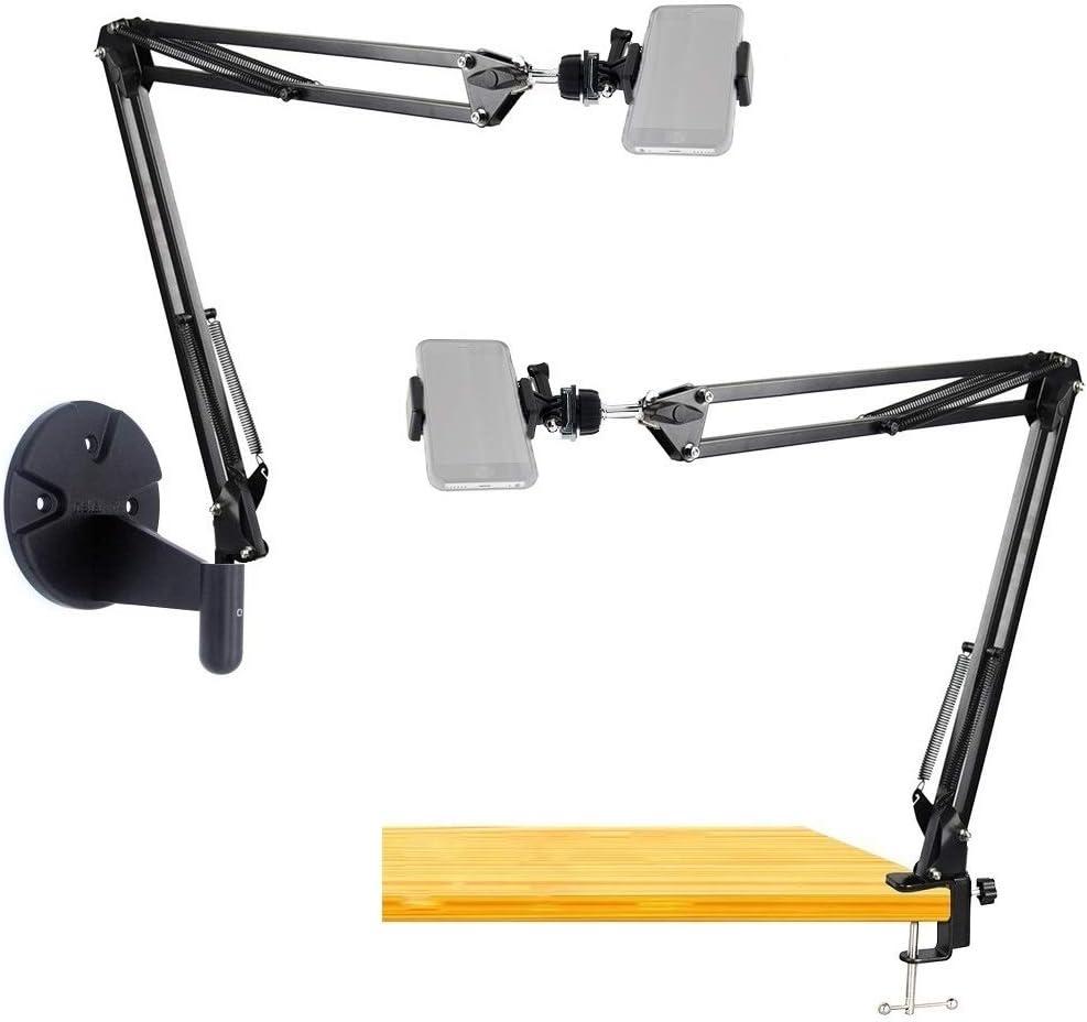 2in1 Wall Phone Mount,Overhead Camera Mount for iPhone Samsung Live Streaming,Baking,Craft,Videos,Online Lessons - Acetaken
