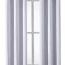 ChrisDowa Grommet Room Darkening Curtains for Bedroom and Living Room - 2 Panels Set Thermal Insulated Blackout Curtains (Greyish White, 42W x 63L)