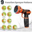 Giraffe Tools Garden Hose 100ft x 5/8", 304 Stainless Steel Metal Water Hose, No Kink Garden Water Hose with 9 Pattern Spray Nozzle, Flexible, Lightweight, Kink Free Hose for Yard, Outdoor