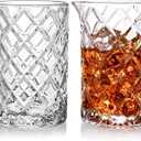 Tebery 2 Pack Crystal Cocktail Mixing Glass, 22Oz Thick Bottom Seamless Bar Mixing Pitcher, Professional Quality