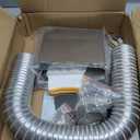 Pellet Stove Fresh Air Intake Kit, 2"x 60" Pellet Stove Pipe Outside Cold Air Intake Kit for Corn Wood Furnace w/Aluminum Flex Vent Pipe,External Wall Vent Rain Cover & Screw Hose Clamps