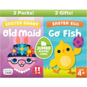 4 x Chuckle & Roar - Easter Old Maid and Go Fish - Basket Stuffer - 2 Game Pack - Ages 3 and Up