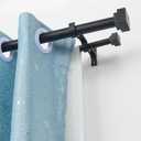 1 Inch Modern Double Window Curtain Rods,72-144 Inch Adjustable Telescoping Heavy Duty Stylish Drapery Rods Decorative Solid Square Allufer Finials for Dual Curtain Rod Window Treatment,Matte Black