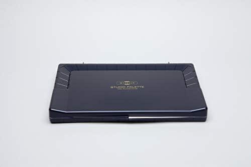 Mijello Studio Watercolor Palette, 55 Paint Wells, Blue, Foam Dauber Included, 14.4" X 1.5" X 9.13", 1