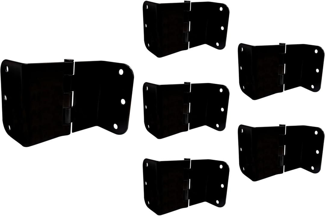QCAA Heavy Duty 3.5" Swing Clear Offset Door Hinge Loose Pin, 5/8" Radius, Expandable Door Hinge, Power Coated Black, Made in Taiwan, 6 Pack