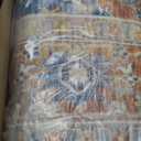 Deerly Rug 8x10 Area Rug Boho Washable Rug Large Rugs for Bedroom Living Room Vintage Non-Slip Oriental Distressed Carpet Indoor Stain Resistant(Border Brown/Navy Blue)