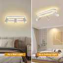 LED 3 Light Track Lighting Spotlight Kit, White Ceiling Spotlights, Modern Track Light Fixture with Flexibly Rotatable Light Heads, 35W+15W Dual Lighting for Kitchen Living Room,Includes 3 x GU10 Bulb
