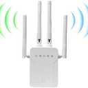 WiFi ExtenderWiFi Repeater, WiFi Booster Covers Up to 3500 Sq.ft and 30 Devices, Up to 1200Mbps WiFi Repeater WiFi-Dual Band 2.4G and 5G - 4 Antennas 360 Coverage Extend WiFi Signal to Smart Home