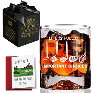 2 x Birthday Gifts for Man Women - Fathers Day Golf Gift, Life Is Full of Important Choices, Golfer Gift for Man Unique Golfers 11oz Golfers Wine Glass, Birthday Gift for Dad, Grandpa, Him, Coworker, Boss
