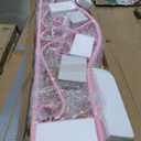 Weehom Full Canopy Bed Frame with Headboard and Footboard, Four-Poster Metal Canopied Platform Bed Mattress Foundation Underbed Storage Space No Box Spring Needed for Girls Adults Pink