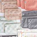 Tiny Twinkle Diaper Bag Organizing Pouches | Mess-Proof Clear Front Travel Organizer Bags | TSA Approved Toiletry Bag Set for Baby and Mom Essentials (Black Checkers)