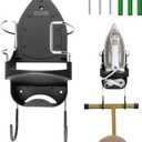 Alpinista Ironing Board Hanger Wall Mount Ironing Board Holder Wall Mount for Laundry Rooms Storage Organizer, Black