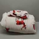 Nayoroom Christmas Comforter Set Queen Size - Christmas Bedding Comforter Set, Reversible Red Reindeer Buffalo Check Plaid Pattern, 3 Pieces Xmas Theme Holiday Bedding Gifts for Women Men